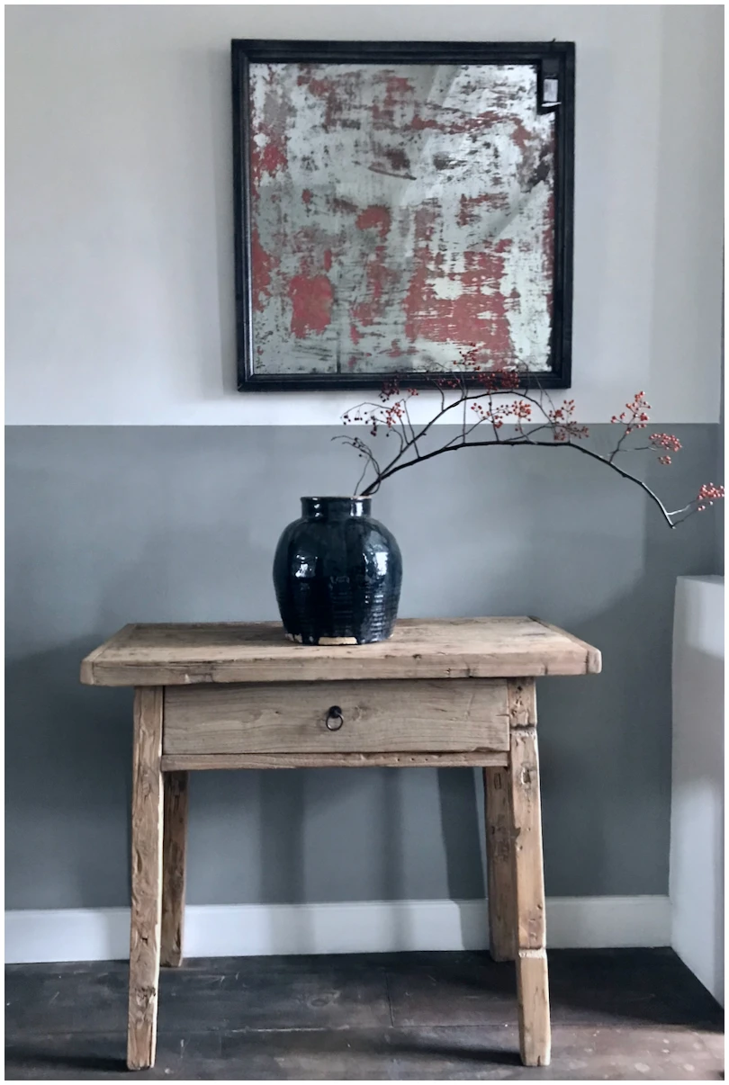 ANTIEKE OUD HOUTEN WANDTAFEL - Afbeelding 2