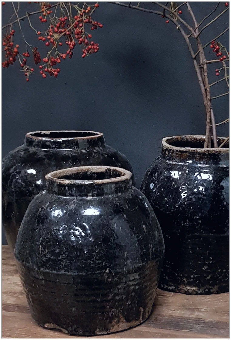 OUDE POT GLAZUUR ZWART - Afbeelding 3