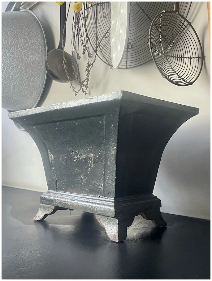 franse smeedijzeren vaas - 1