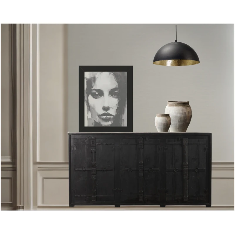 ondiep dressoir oud hout black
