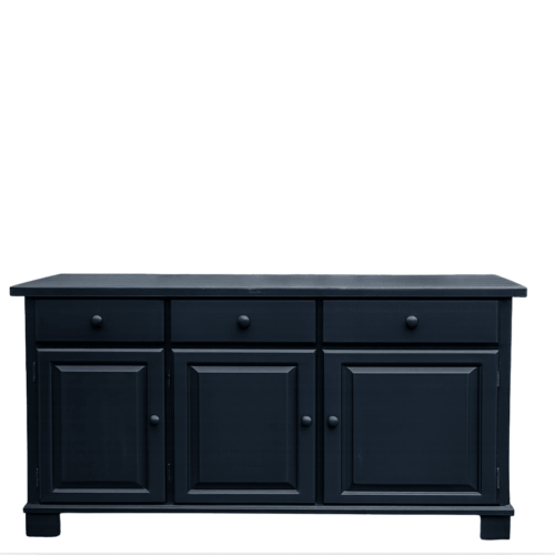 Off black:zwarte brocante commode:dressoir
