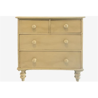 Vintage Brocante Commode – Authentieke Houten Kast met 4 Lades